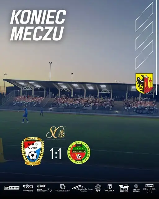 Odra Ścinawa remisuje z Błyskawicą Gać 1:1 i przedłuża serię bez porażki