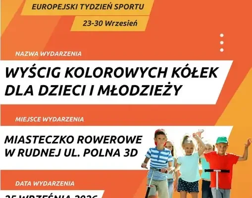 Wyścig Kolorowych Kółek w Rudnej – sportowa zabawa dla dzieci w ramach Europejskiego Tygodnia Sportu