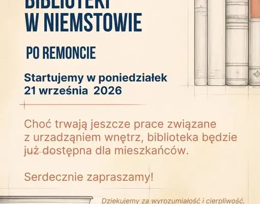 Biblioteka w Niemstowie wznawia działalność po remoncie – otwarcie już 21 września