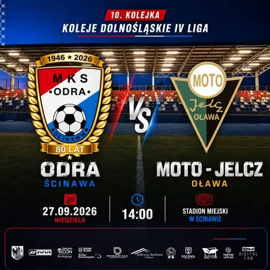 Odra Ścinawa kontra wicelider Moto-Jelcz Oława – hit 10. kolejki IV ligi