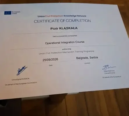 Asp. Piotr Kląskała ukończył międzynarodowe szkolenie Operational Integration Course w Belgradzie