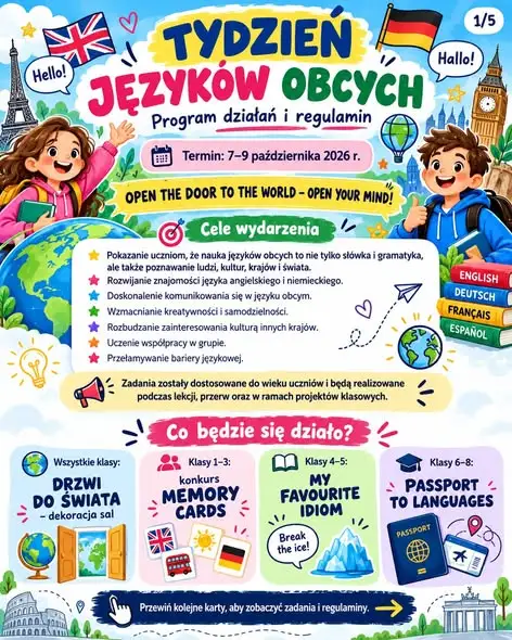 Tydzień Języków Obcych w szkole w Prudnej – start już 7 października