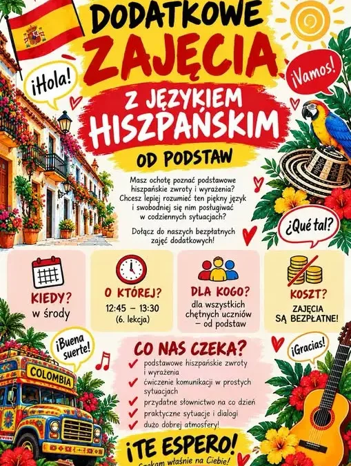 Bezpłatne zajęcia z hiszpańskiego w szkole – startują w każdą środę