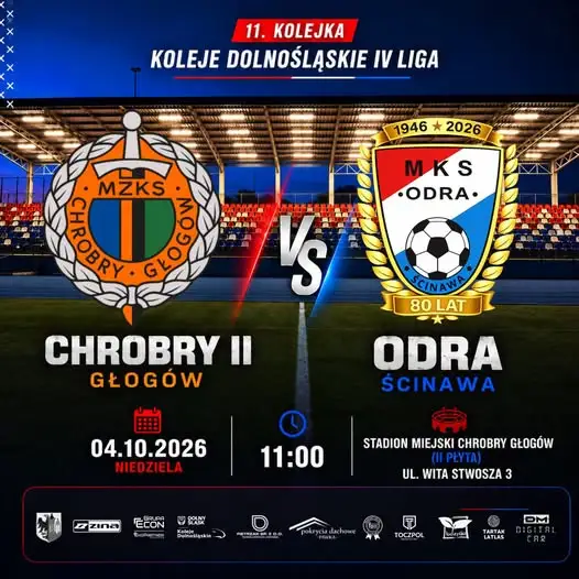 Odra Ścinawa zagra w Głogowie z Chrobrym. Szansa na przedłużenie serii