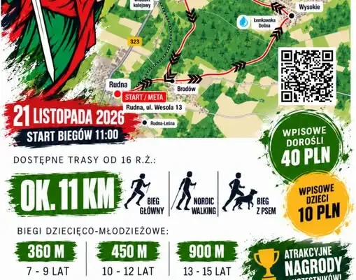 15. Bieg Świętej Katarzyny w Rudnej – zapisy trwają, start 21 listopada
