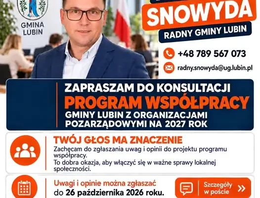 Gmina Lubin konsultuje program współpracy z NGO na 2027 rok