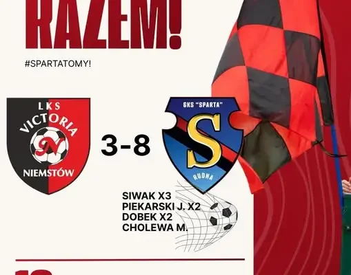 Sparta II Rudna rozgromiła Victorię Niemstów 8:3 w wyjazdowym meczu