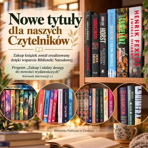 Nowe książki w bibliotece w Chobieni – kryminały, romanse i słowiańskie opowieści
