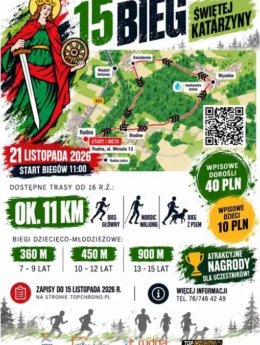 15. Bieg Świętej Katarzyny w Rudnej – zapisy trwają, zostało 29 dni