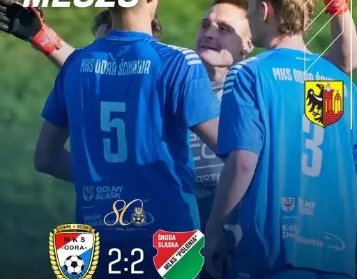 Odra Ścinawa zremisowała z Polonią Środa Śląska 2:2 po golu w 90. minucie